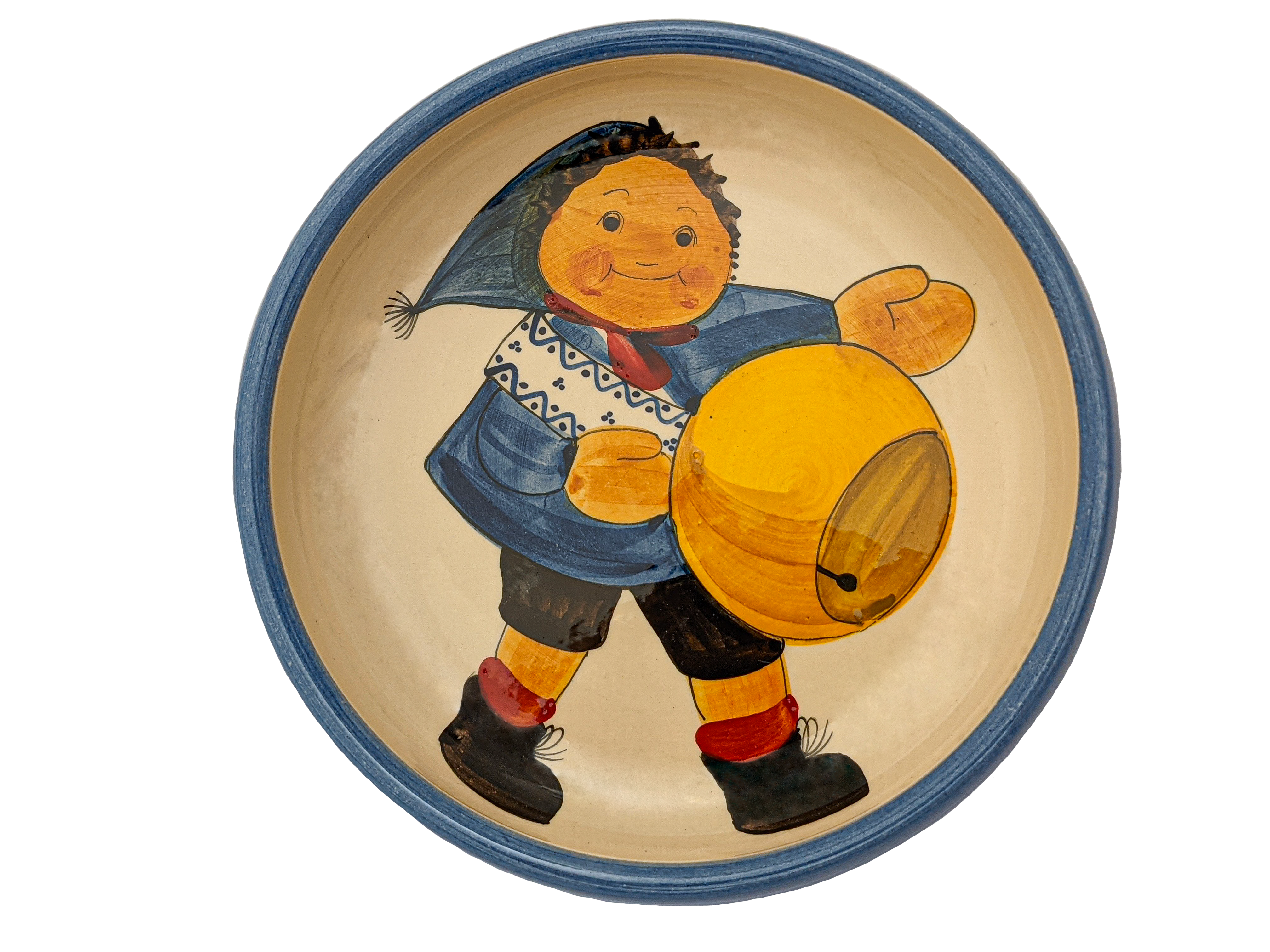 Schwendener Teller «Schellenursli» blau