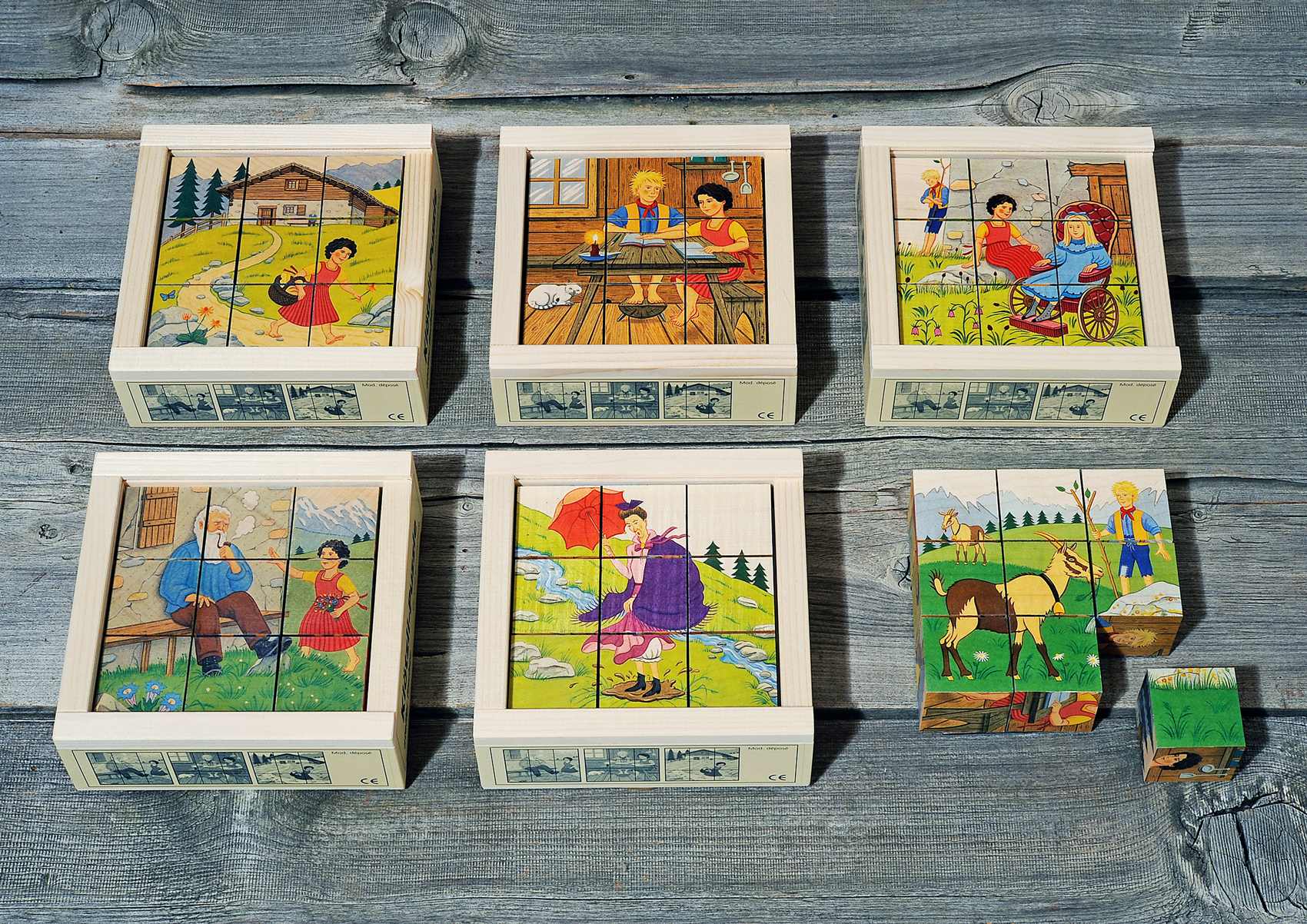 Klötzlipuzzle 9-teilig, Heidi